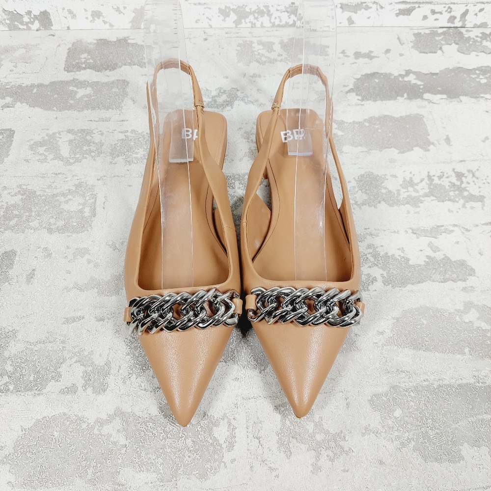 New BP Camille Pointed Toe Slingback Flat - tan mocha O299